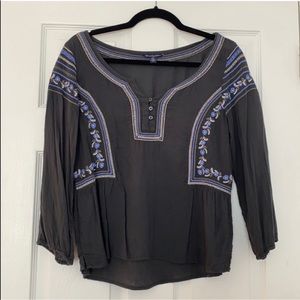 American Eagle Boho Quarter Sleeve Top